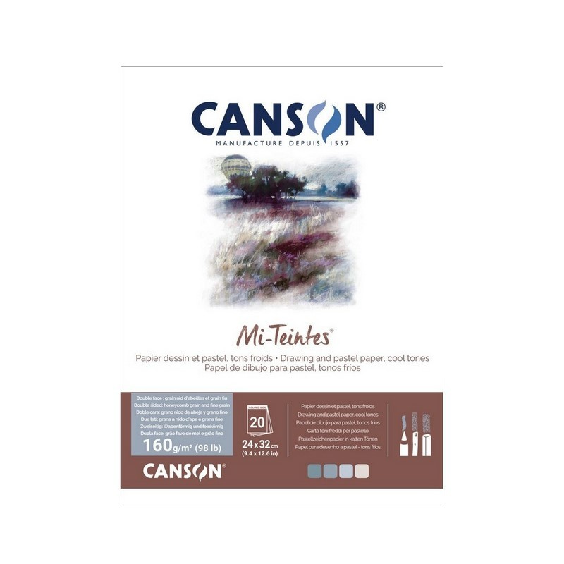 Blok CANSON Mi-Teintes Grey/Blue 24x32cm, 20 listů 160g