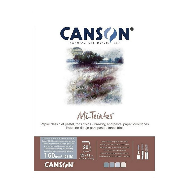 Blok CANSON Mi-Teintes Grey/Blue 32x41cm, 20 listů 160g