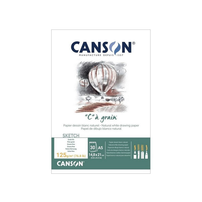 Blok CANSON "C" a grain A5, 30 listů 125g