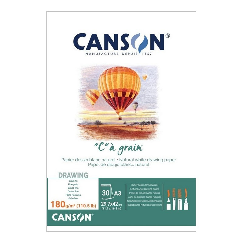 Blok CANSON "C" a grain A3, 30 listů 180 g