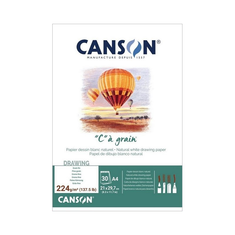 Blok CANSON "C" a grain A4, 30 listů 224g