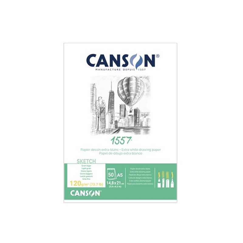 Blok CANSON 1557 Sketch A5, 50 listů 120g