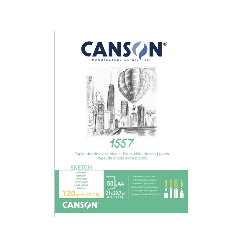 Blok CANSON 1557 Sketch A4, 50 listů 120g