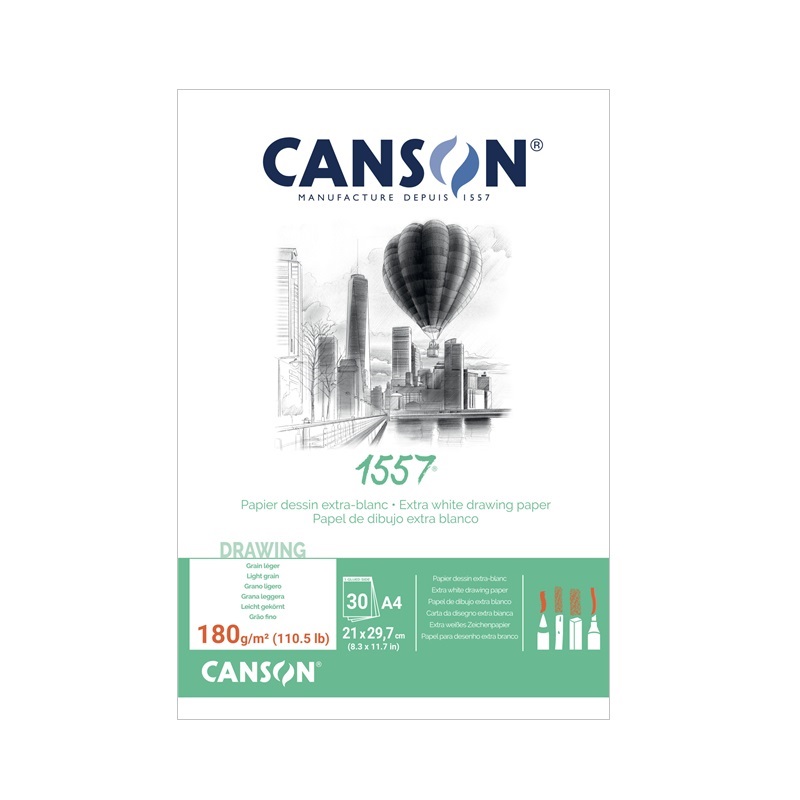 Blok CANSON 1557 Drawing A4, 30 listů 180g
