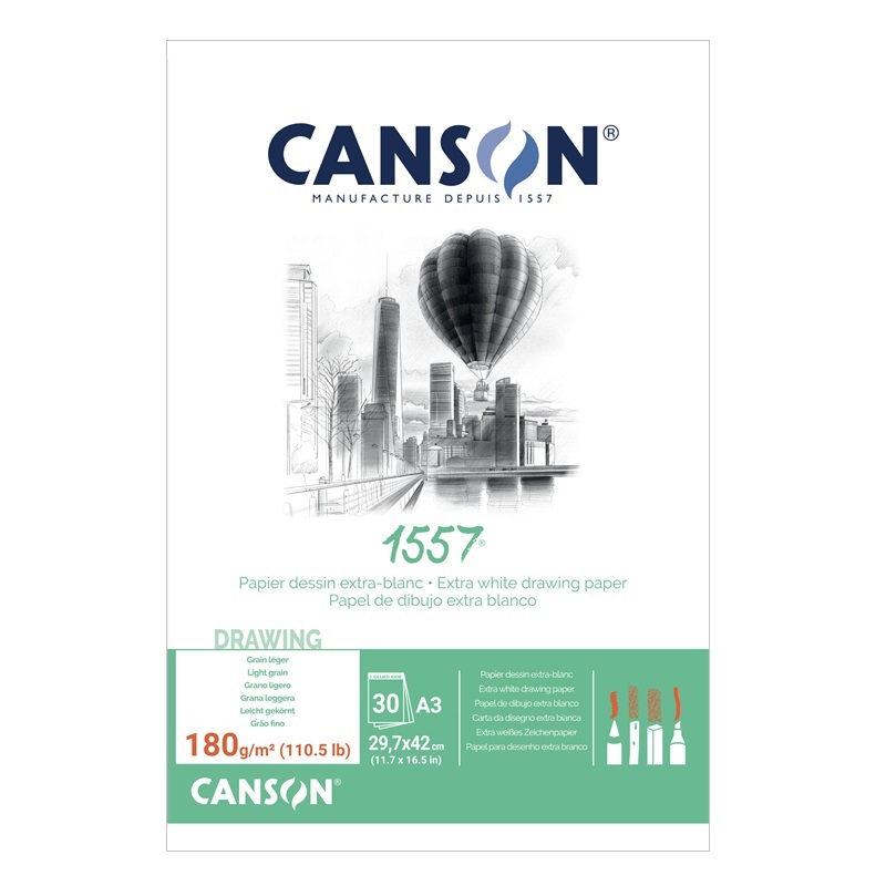 Blok CANSON 1557 Drawing A3, 30 listů 180g