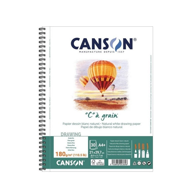 Skicář CANSON "C" a grain A4+, 30 listů 180g