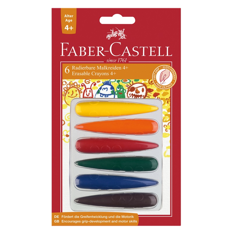 Voskové pastelky FABER-CASTELL plastové, 6ks