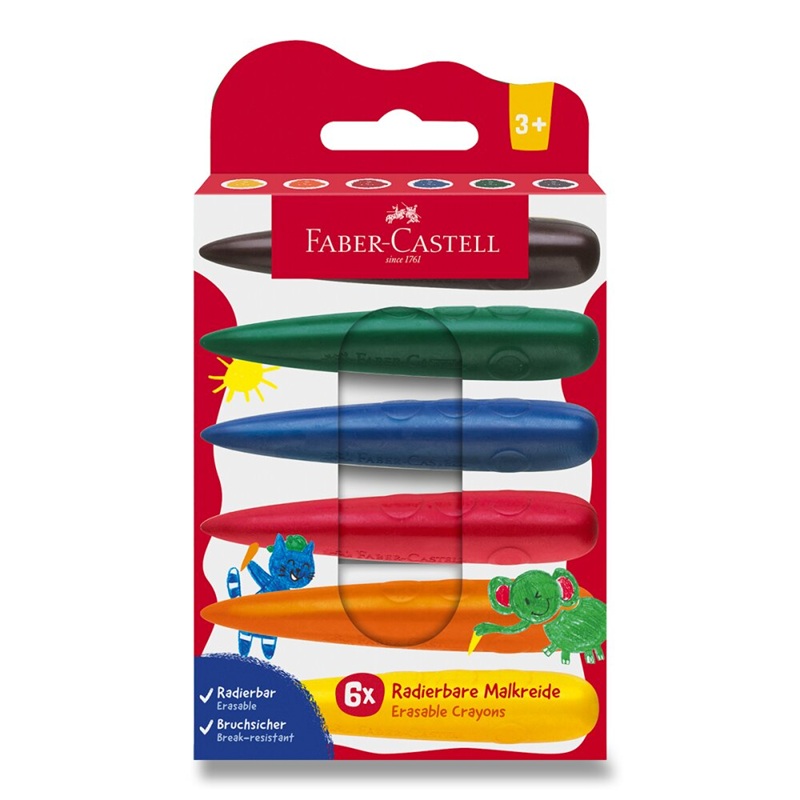 Voskové pastelky FABER-CASTELL plastové, 6ks