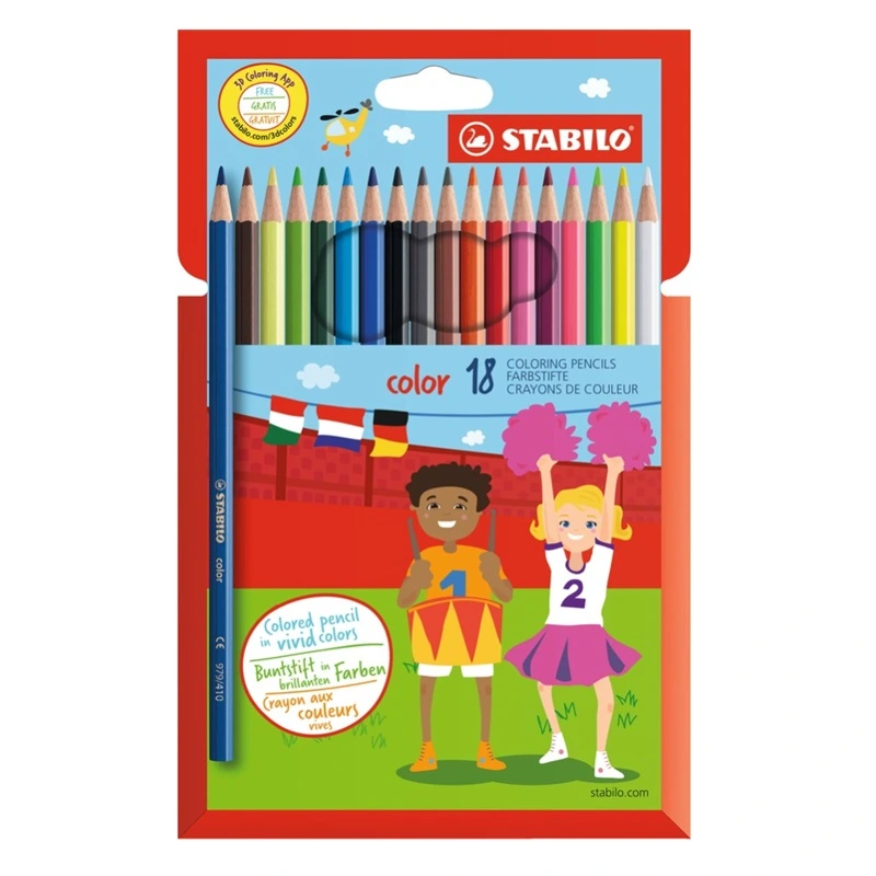 Pastelky STABILO color, 18 ks včetně neonových