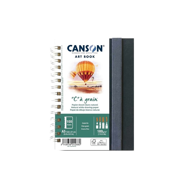 Skicář CANSON "C" a grain ART BOOK A5, 50 listů 180g