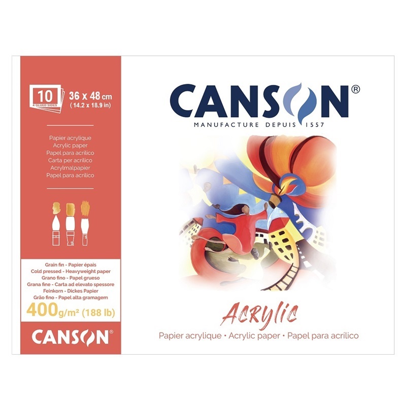 Blok CANSON Acrylic 36x48cm, 10 listů 400g