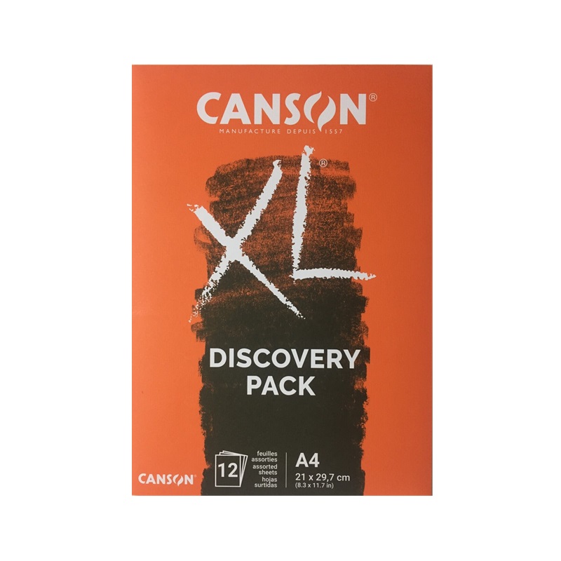 Sada papírů CANSON XL Dessin & Croquis A4, 12 listů Discovery Pack