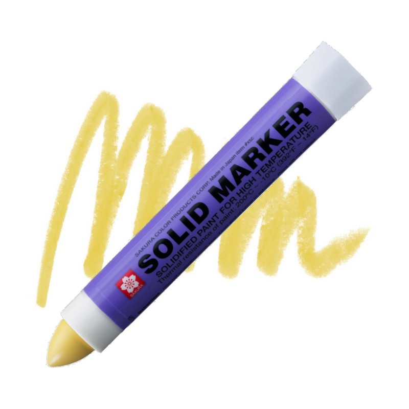Sakura SOLID voskový nesmazatelný popisovač, žlutý