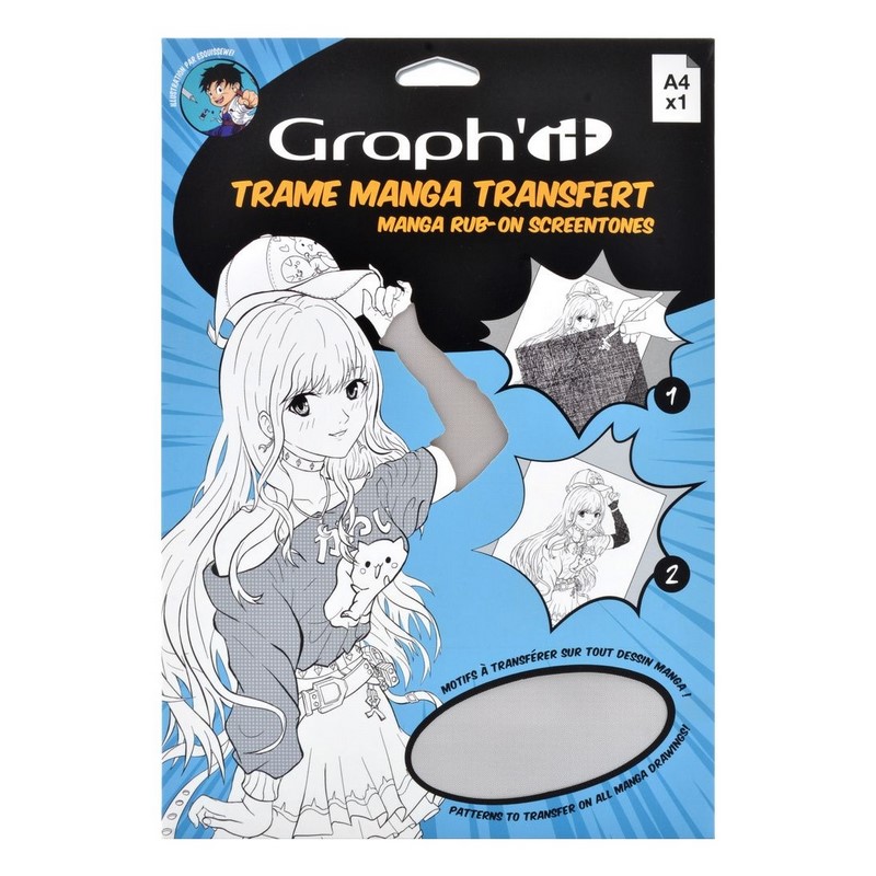 Šablona s texturou GRAPH'IT Transfer Manga A4, světlé stíny