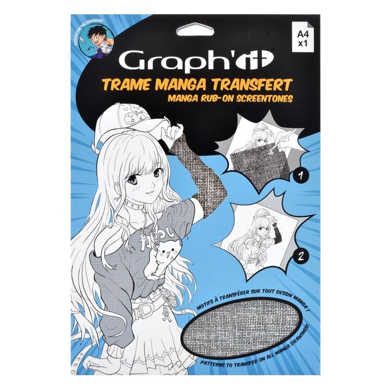 Šablona s texturou GRAPH'IT Transfer Manga A4, textil