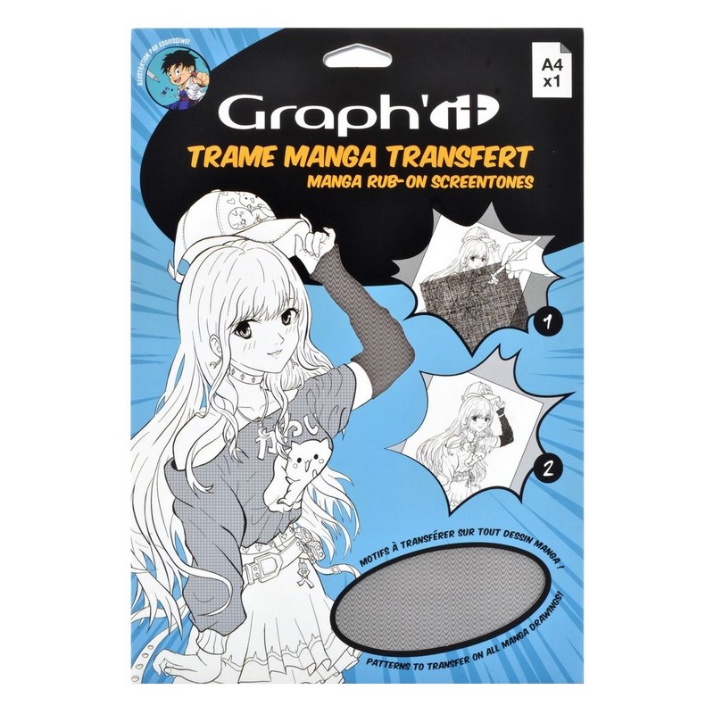 Šablona s texturou GRAPH'IT Transfer Manga A4, vlny