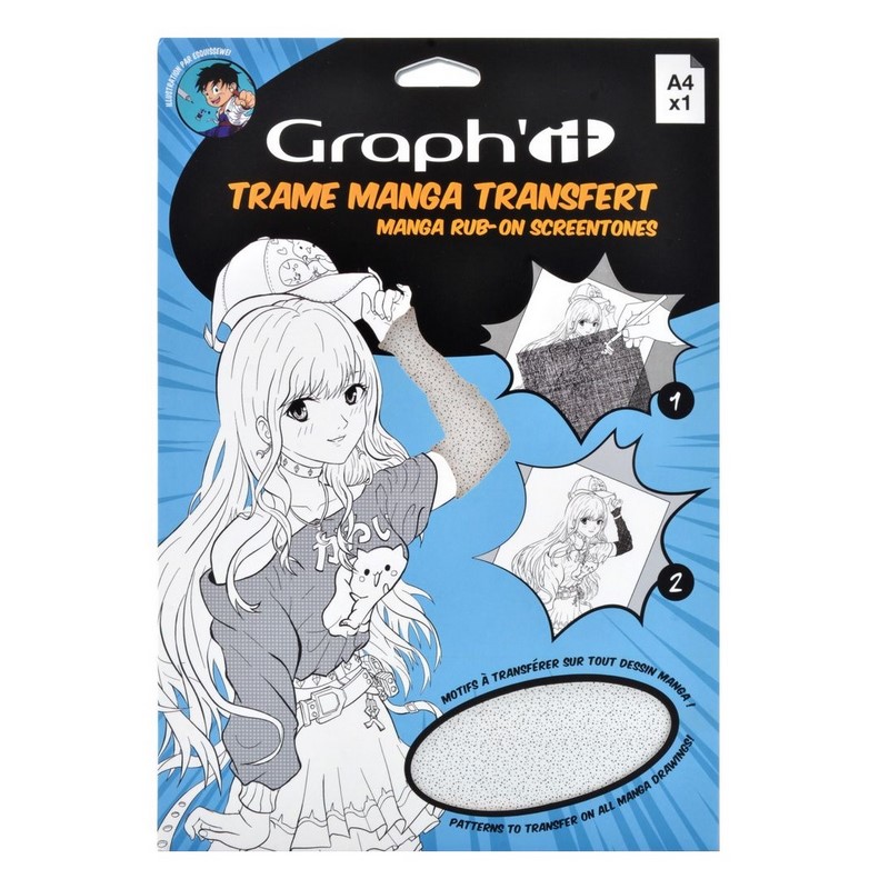 Šablona s texturou GRAPH'IT Transfer Manga A4, náhodné tečky