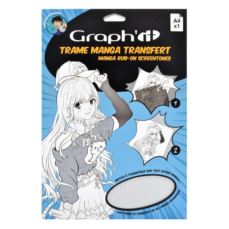 Šablona s texturou GRAPH'IT Transfer Manga A4, přechodové tečky