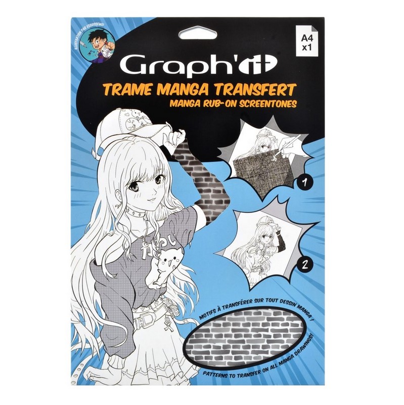 Šablona s texturou GRAPH'IT Transfer Manga A4, cihly