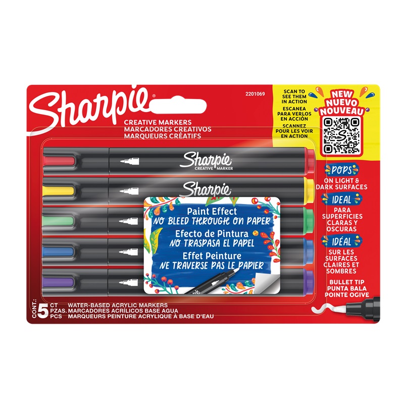 Akrylové fixy SHARPIE 2,5mm, 5ks