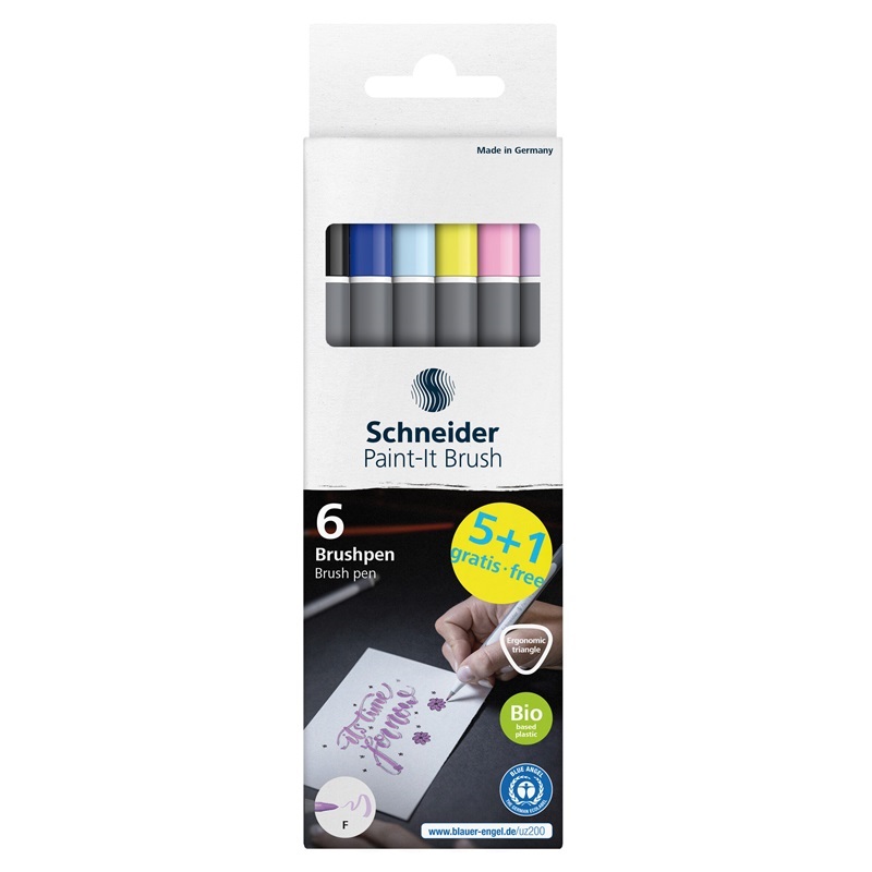 Štětcový SCHNEIDER Paint-It Brush, 6ks pastelové