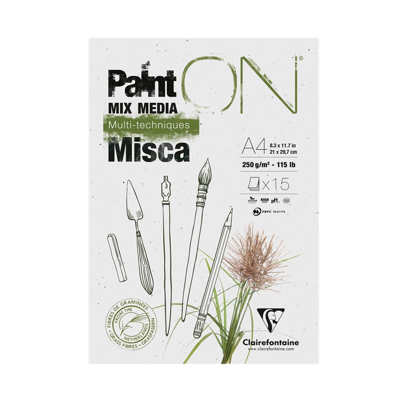 Blok CLAIREFONTAINE Paint'On Misca, A4, 250g, 15 listů