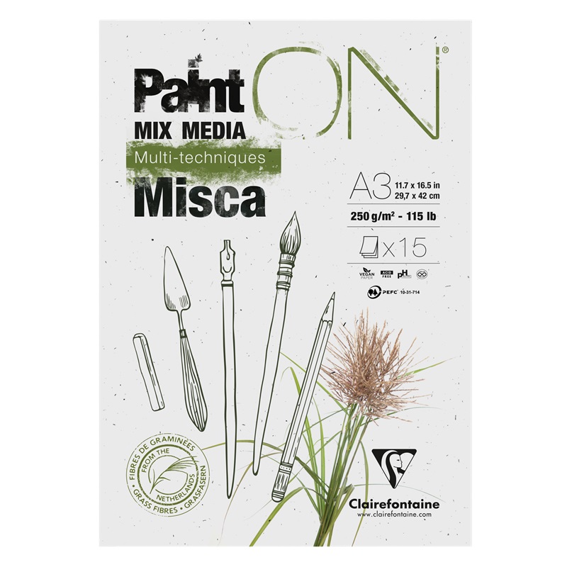 Blok CLAIREFONTAINE Paint'On Misca, A3, 250g, 15 listů