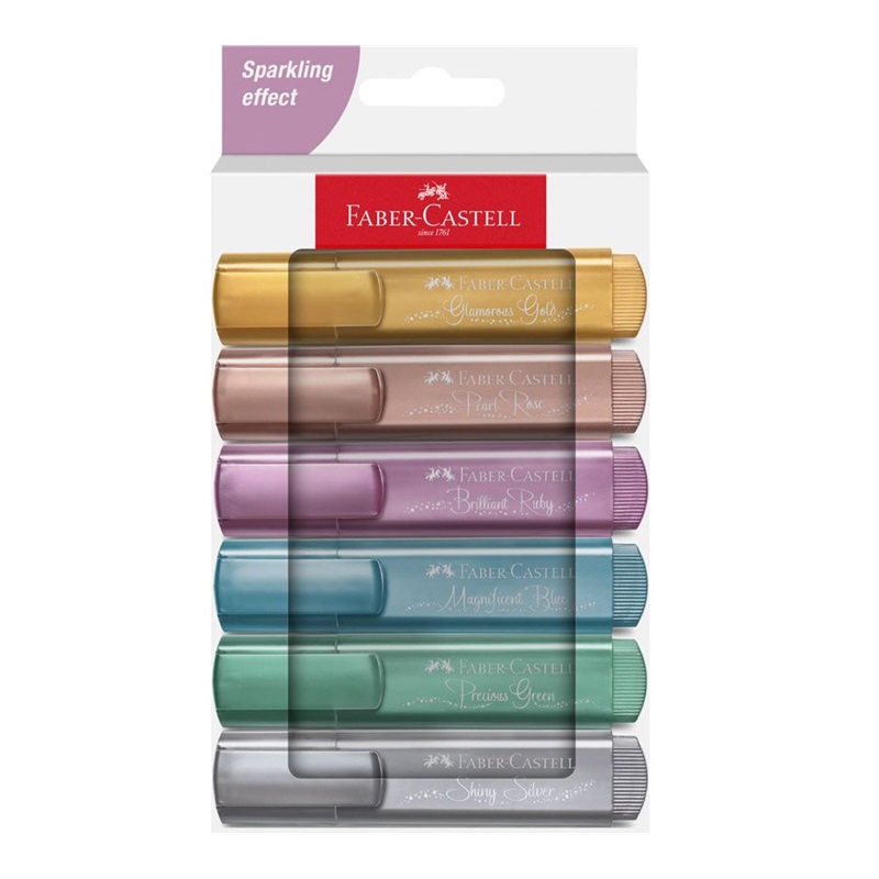 FABER-CASTELL zvýrazňovač Textliner 1546, set 6ks METALLIC