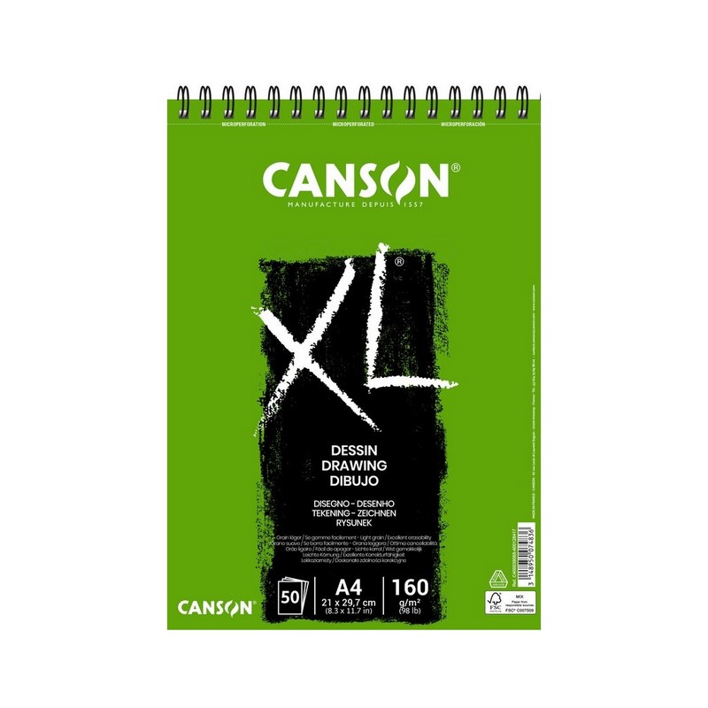 Skicář CANSON XL Dessin A4, 50 listů 160g