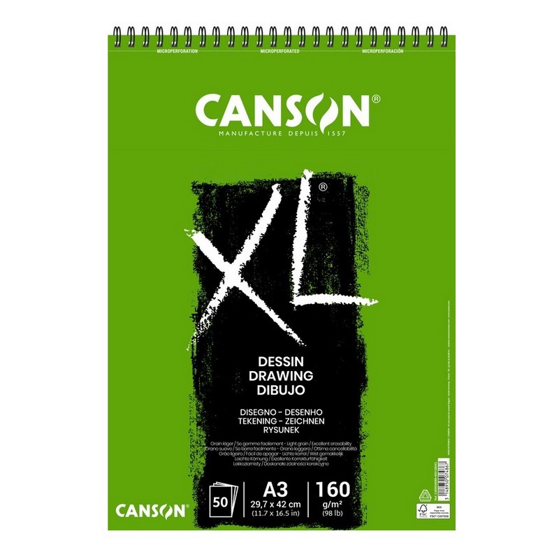 Skicář CANSON XL Dessin A3, 50 listů 160g