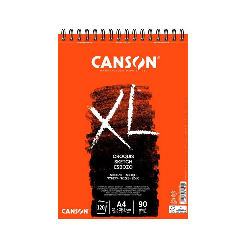 Skicář CANSON XL Croquis A4, 120 listů 90g
