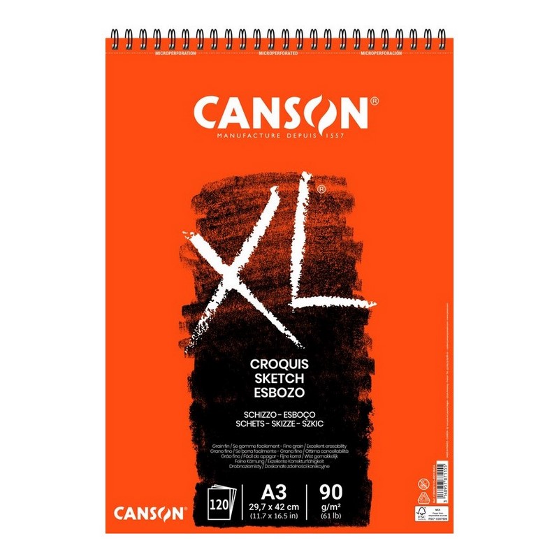 Skicář CANSON XL Croquis A3, 120 listů 90g