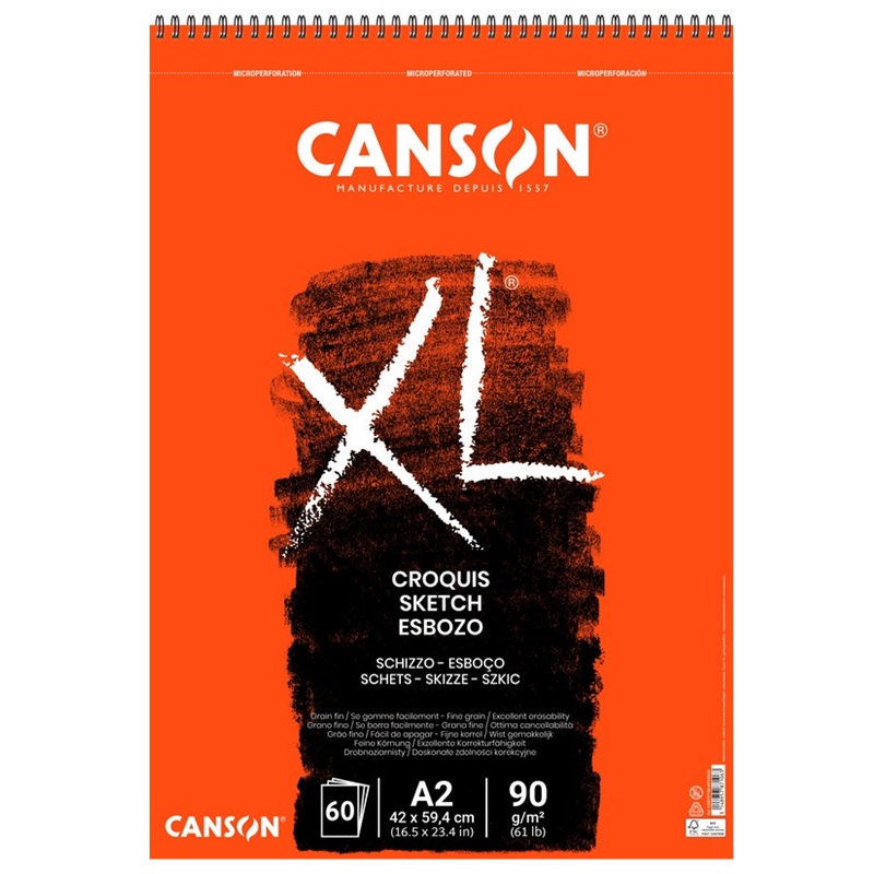 Skicář CANSON XL Croquis A2, 60 listů 90g