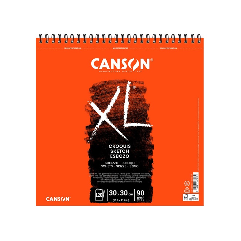 Skicář CANSON XL Croquis 30x30cm, 120 listů 90g