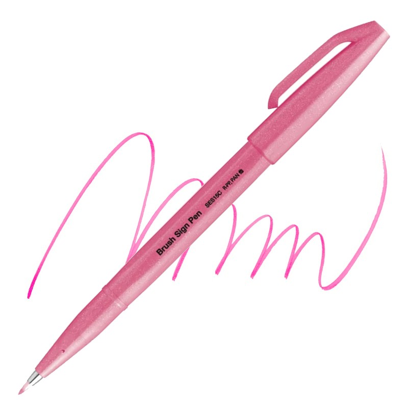 PENTEL Touch Brush Sign Pen, neon růžový