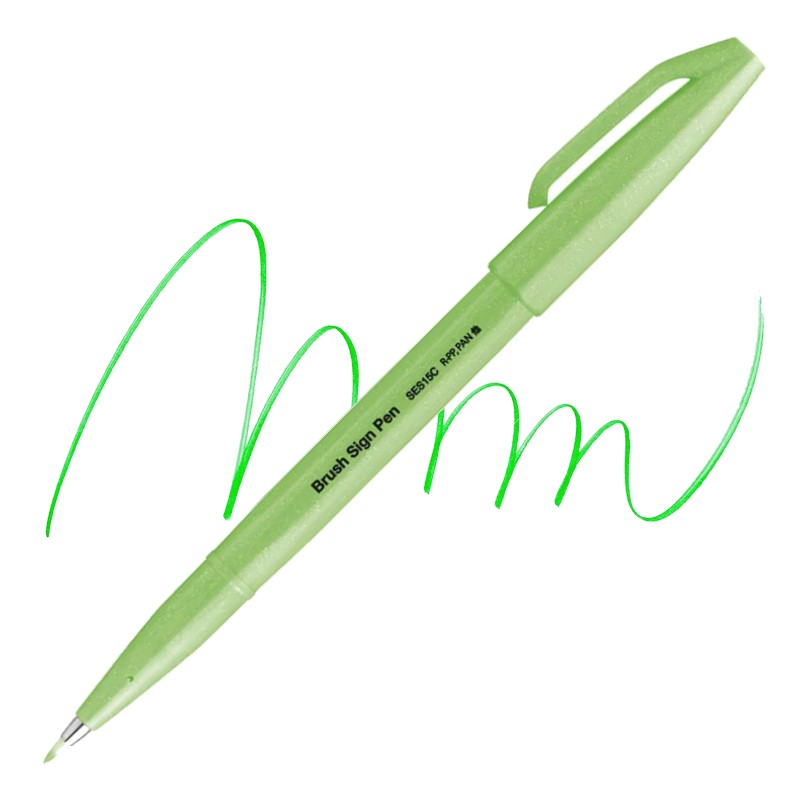 PENTEL Touch Brush Sign Pen, neon zelený