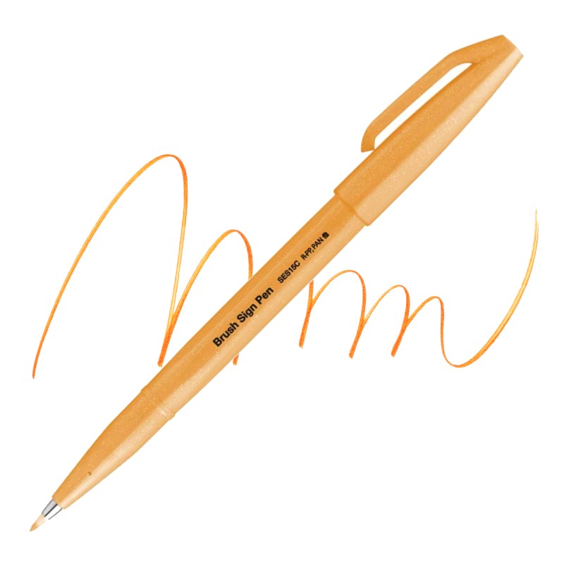 PENTEL Touch Brush Sign Pen, neon oranžový