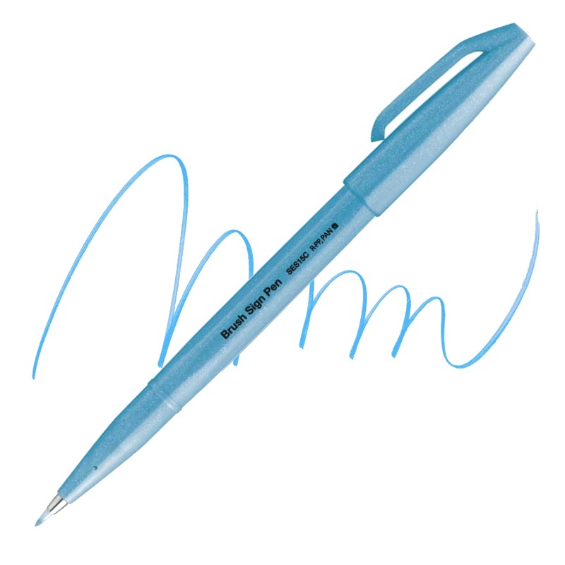 PENTEL Touch Brush Sign Pen, neon modrý