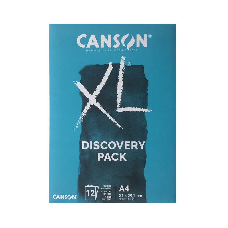 Sada papírů CANSON XL Aquarelle & Mixed Media A4, 12 listů Discovery Pack