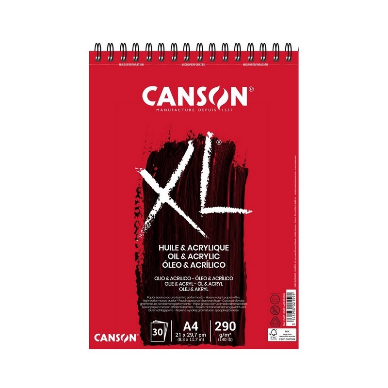 Skicář CANSON XL Oil & Acrylic A4, 30 listů 290g