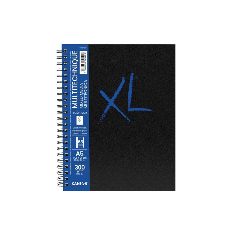 Skicář CANSON XL Book Mixed Media Textured A5, 34 listů 300g
