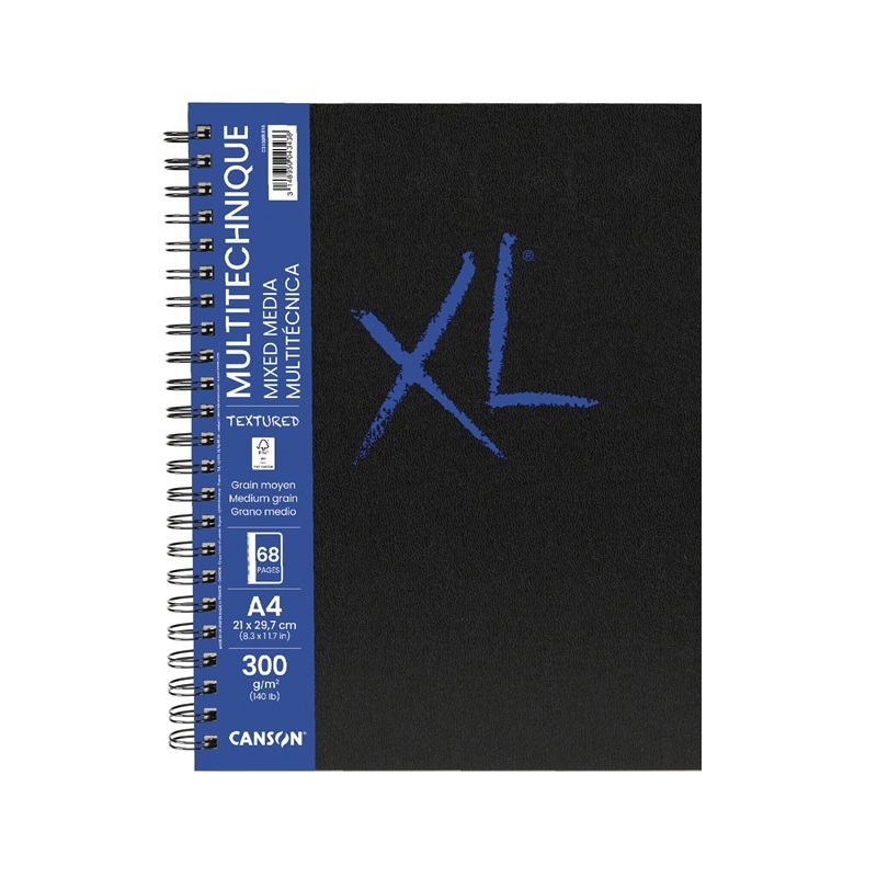 Skicář CANSON XL Book Mixed Media Textured A4, 34 listů 300g