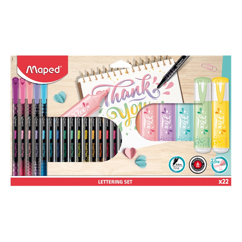 Výtvarná sada MAPED Lettering set, 22ks