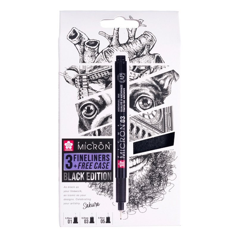 Sakura PIGMA MICRON Exclusive, set 3ks v pouzdře