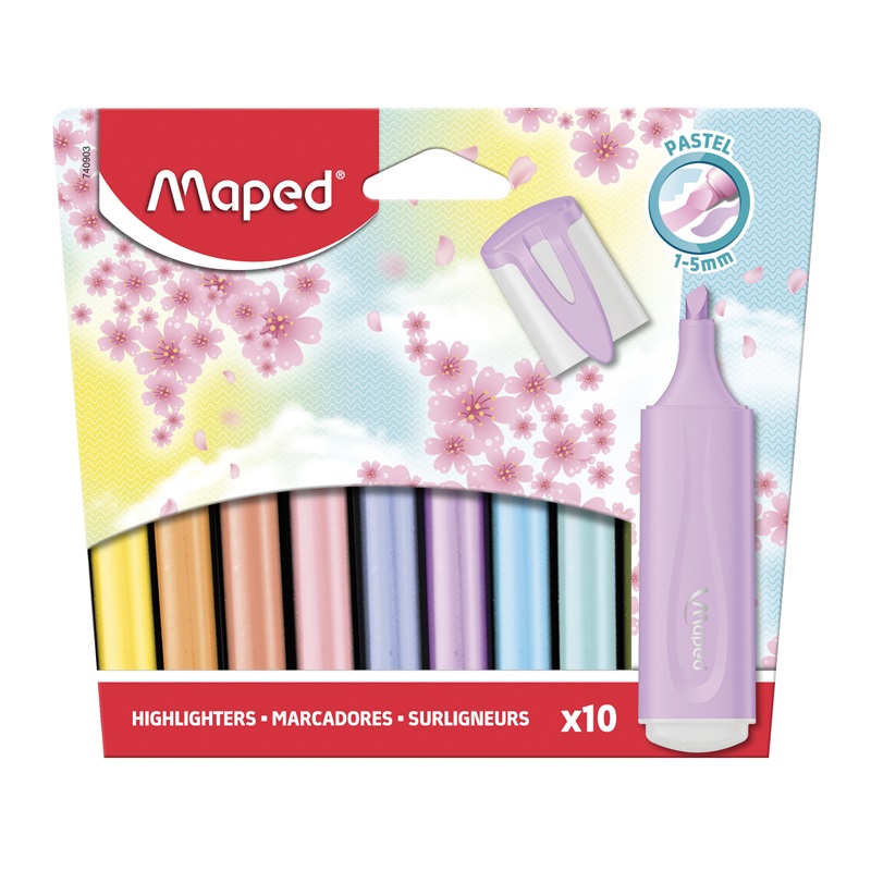 Zvýrazňovač MAPED Fluo Peps pastelový, 10ks