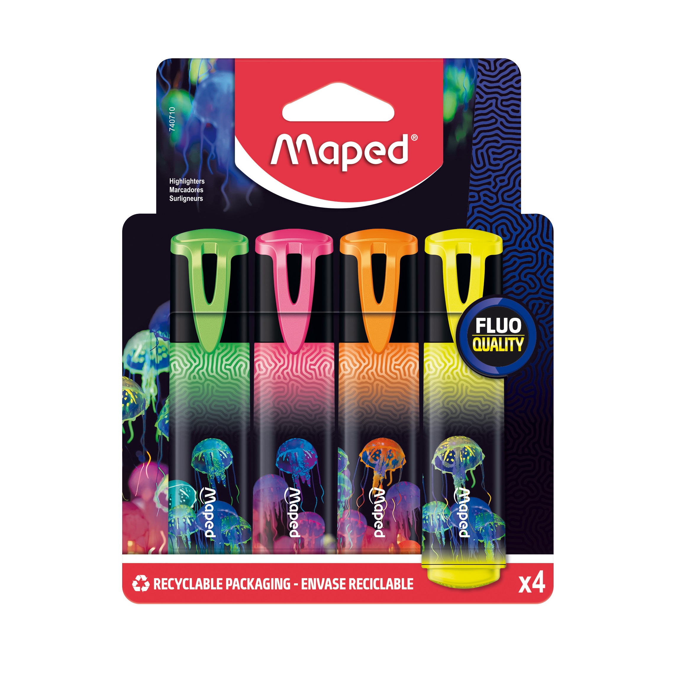 Zvýrazňovač MAPED Fluo Peps Deepsea Paradise, 4ks