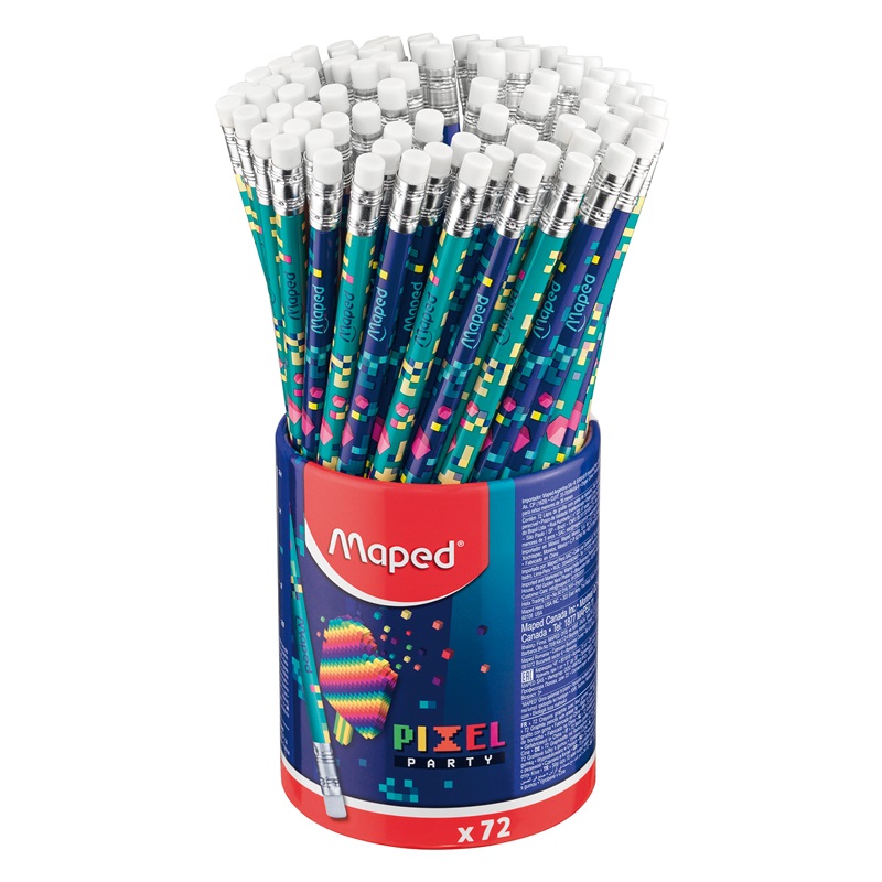 Tužky MAPED Black Peps Pixel Party s gumou, 72ks školní set