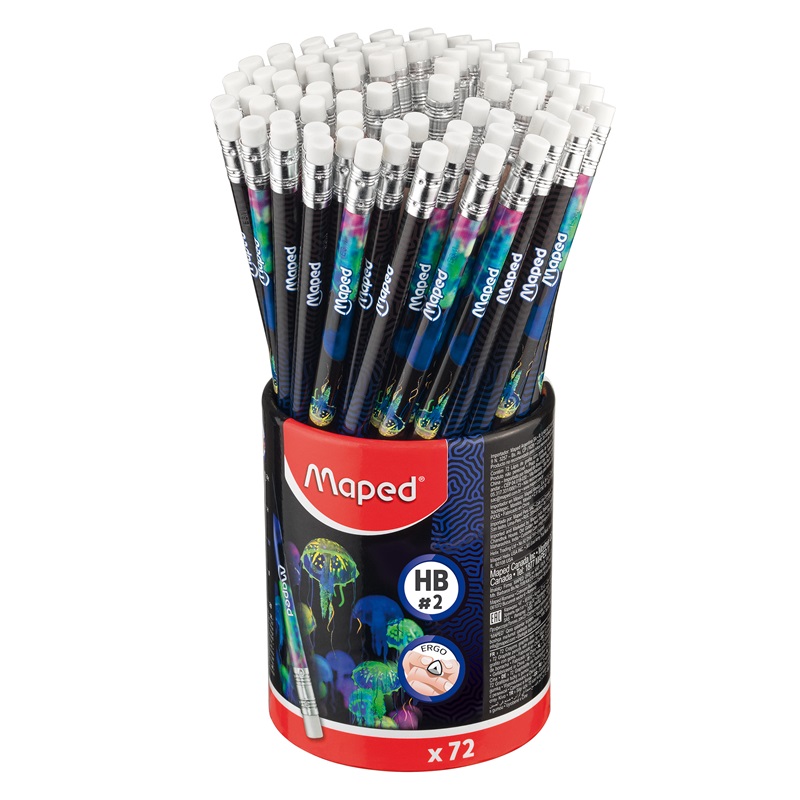 Tužky MAPED Black Peps Deepsea Paradise s gumou, 72ks školní set