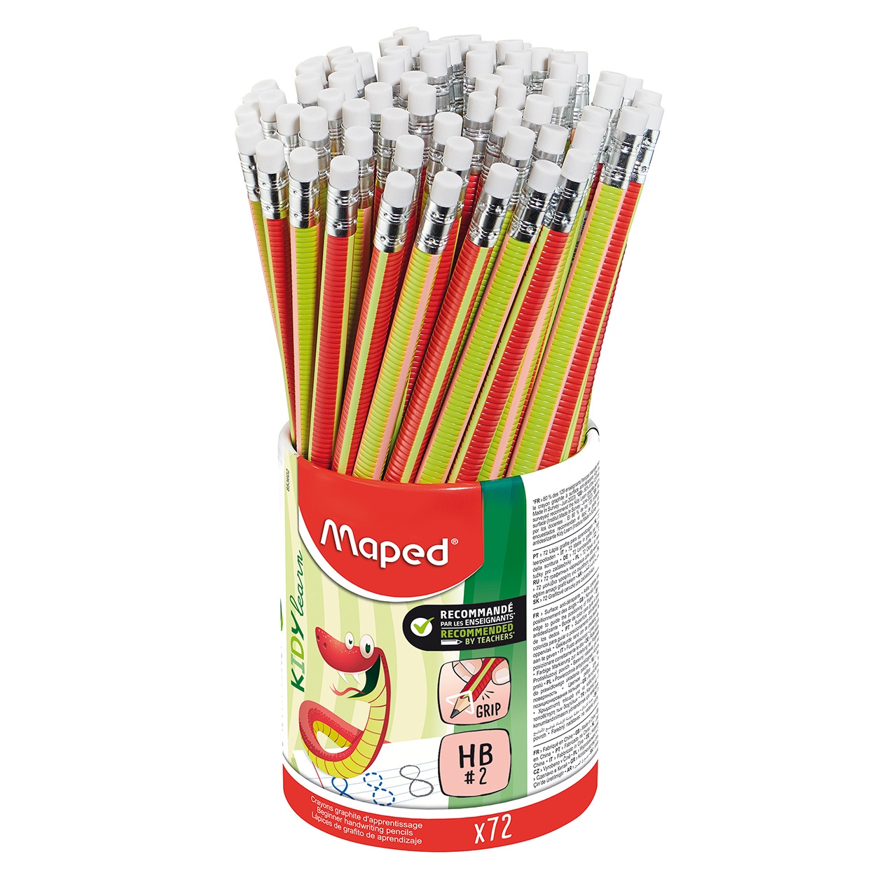 Tužky MAPED Black Peps Kidy Learn Grip s gumou, 72ks školní set