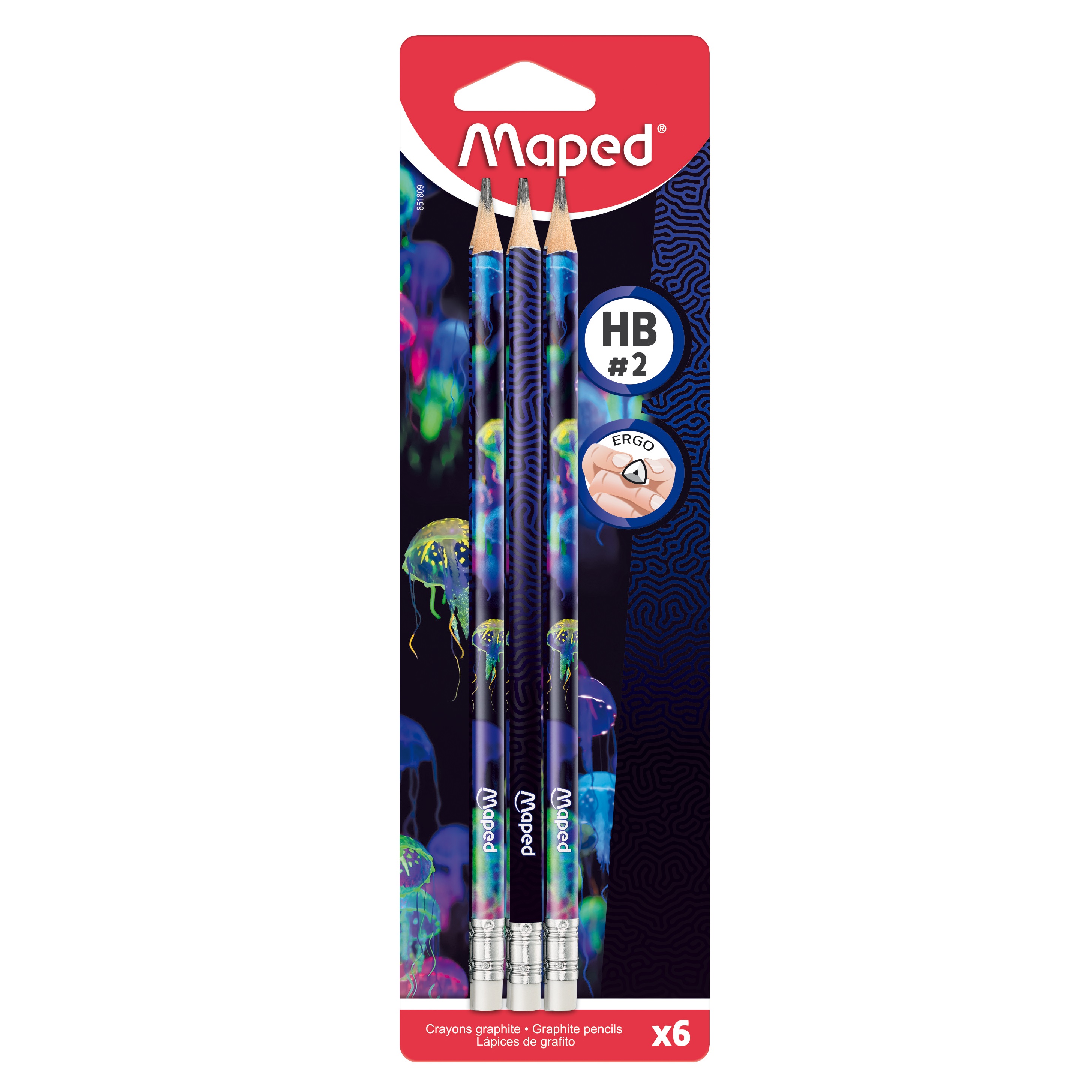 Tužky MAPED Black Peps Deepsea Paradise s gumou, 6ks